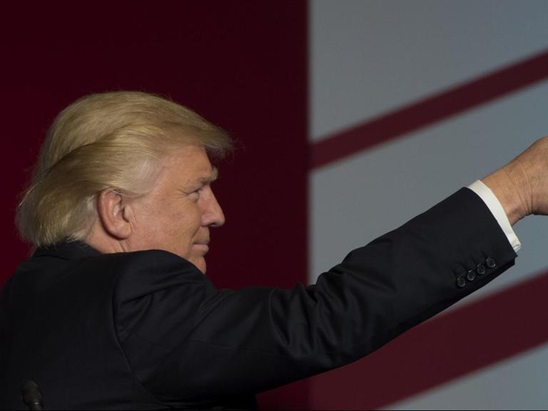 Donald Trump nach einer Rede in Washington DC im Juni 2016.