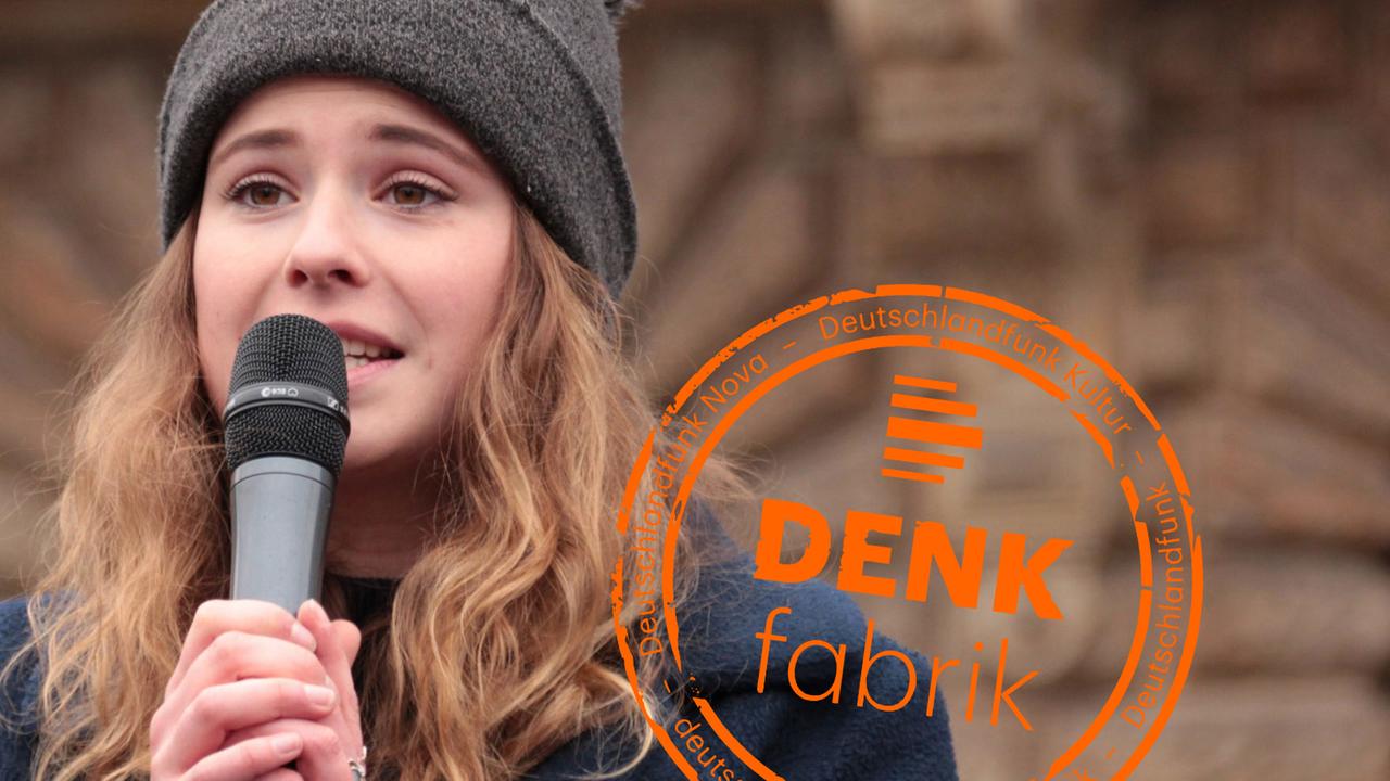 Die Studentin Luisa Neubauer bei der Klimaschutz-Demo in Hambrug am 1. März 2019 Die Studentin Luisa Neubauer bei der Klimaschutz-Demo in Hambrug am 1. März 2019