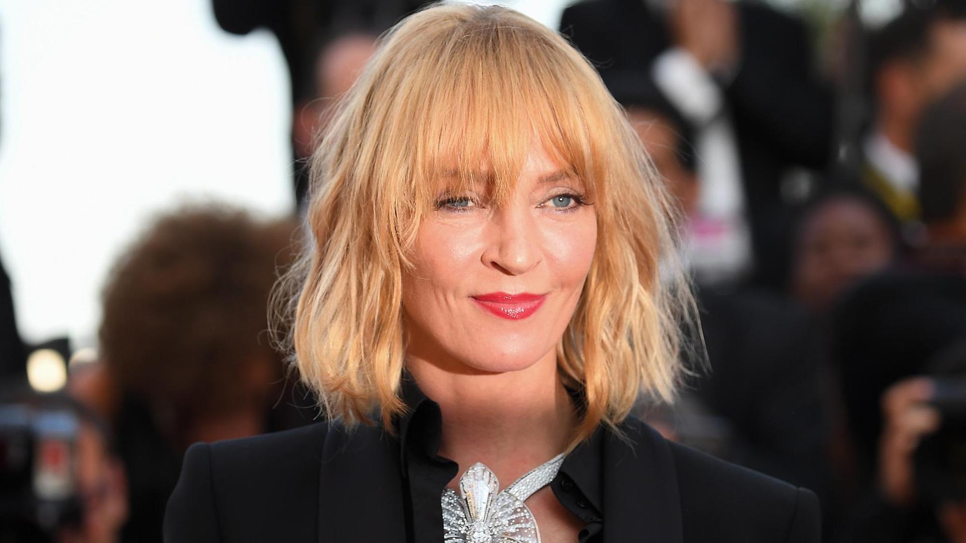 Die US-Schauspielerin Uma Thurman auf dem Roten Teppich beim Filmfestival in Cannes 2017. Die US-Schauspielerin Uma Thurman auf dem Roten Teppich beim Filmfestival in Cannes 2017.