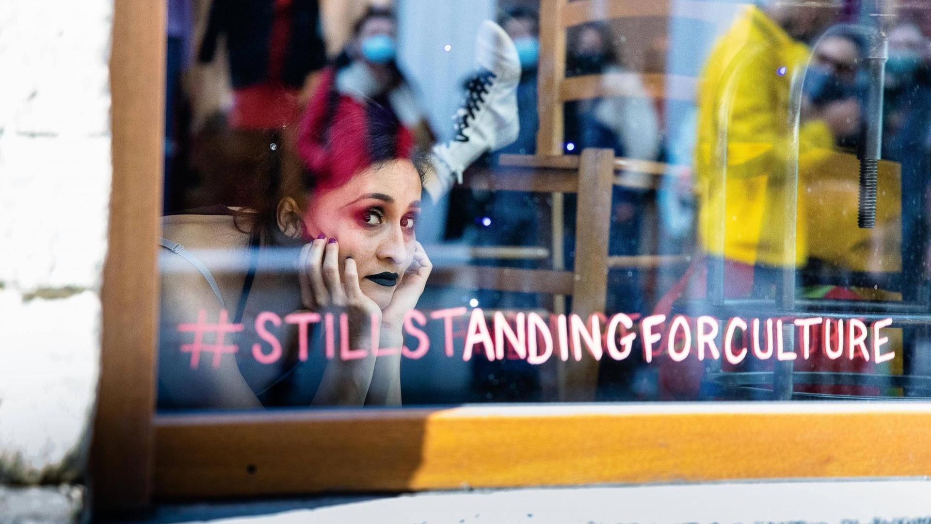 February 20, 2021, Brussels, Belgium: Demonstration of the world of culture for the reopening after almost one year of closure because of Covid-19. Brussels Belgium - February 20, 2021, Brussels, Belgium: Demonstration of the world of culture for the reopening after almost one year of closure because of Covid-19. Brussels Belgium -