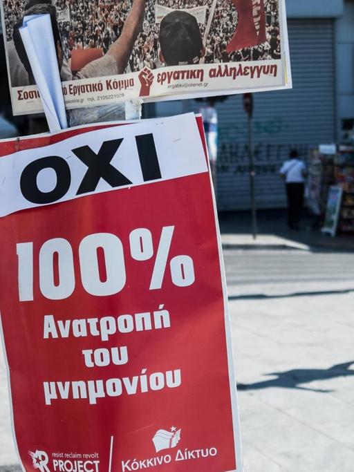 "Ja" und "Nein" auf Plakaten vor dem Referendum in Griechenland