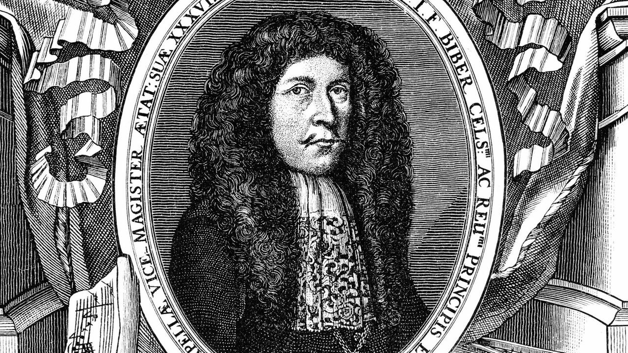 Zeichnung von Heinrich Ignaz Franz Biber von Bibern Zeichnung von Heinrich Ignaz Franz Biber von Bibern
