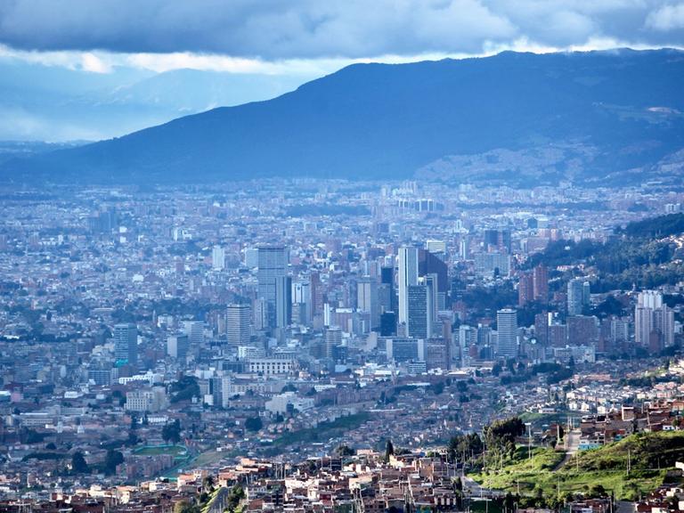 Luftansicht Bogotas, der Hauptstadt Kolumbiens.
