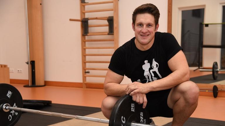 Matthias Steiner im Kraftraum. Matthias Steiner im Kraftraum.