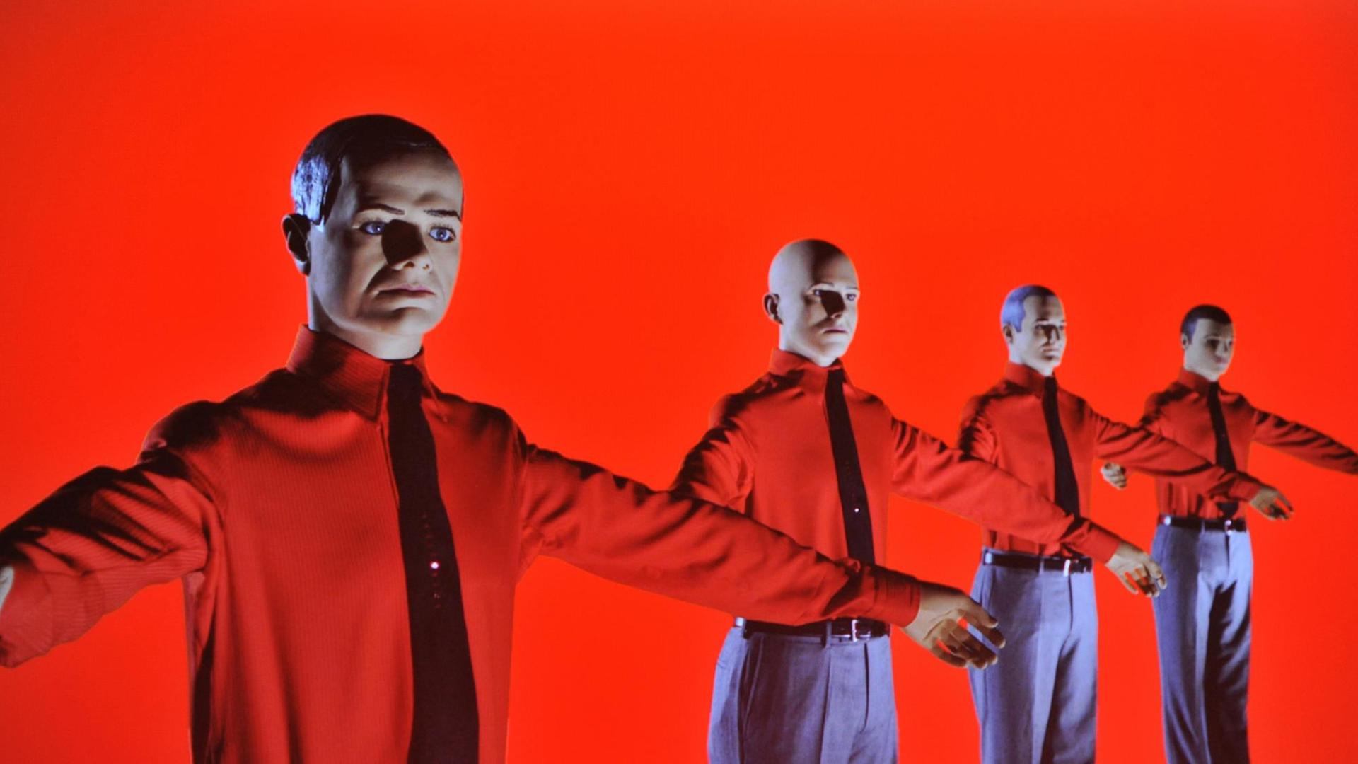 Die Musiker der Band Kraftwerk sind als digitale Animation zu sehen Die Musiker der Band Kraftwerk sind als digitale Animation zu sehen