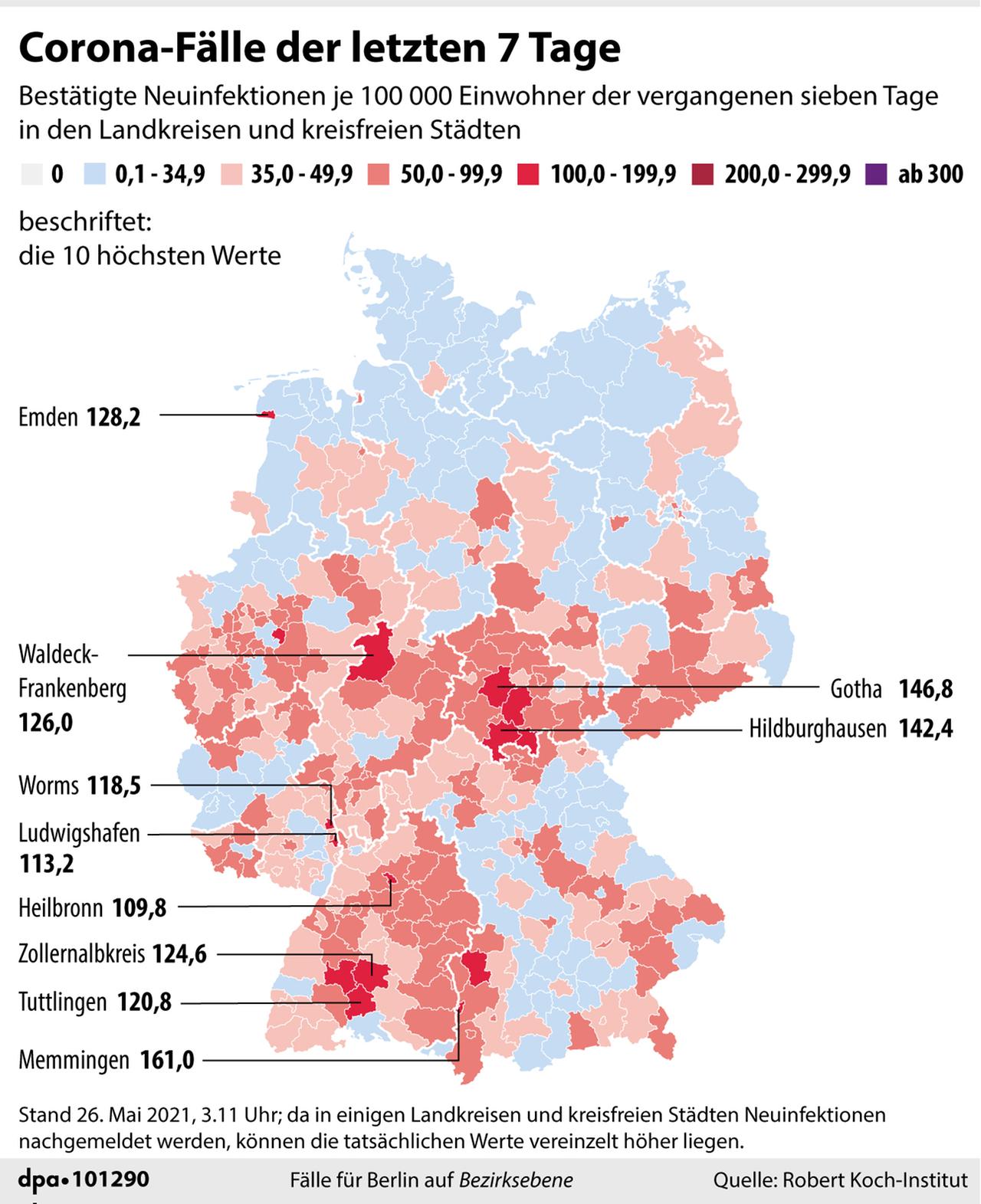 Corona-Fälle der letzten 7 Tage Corona-Fälle der letzten 7 Tage