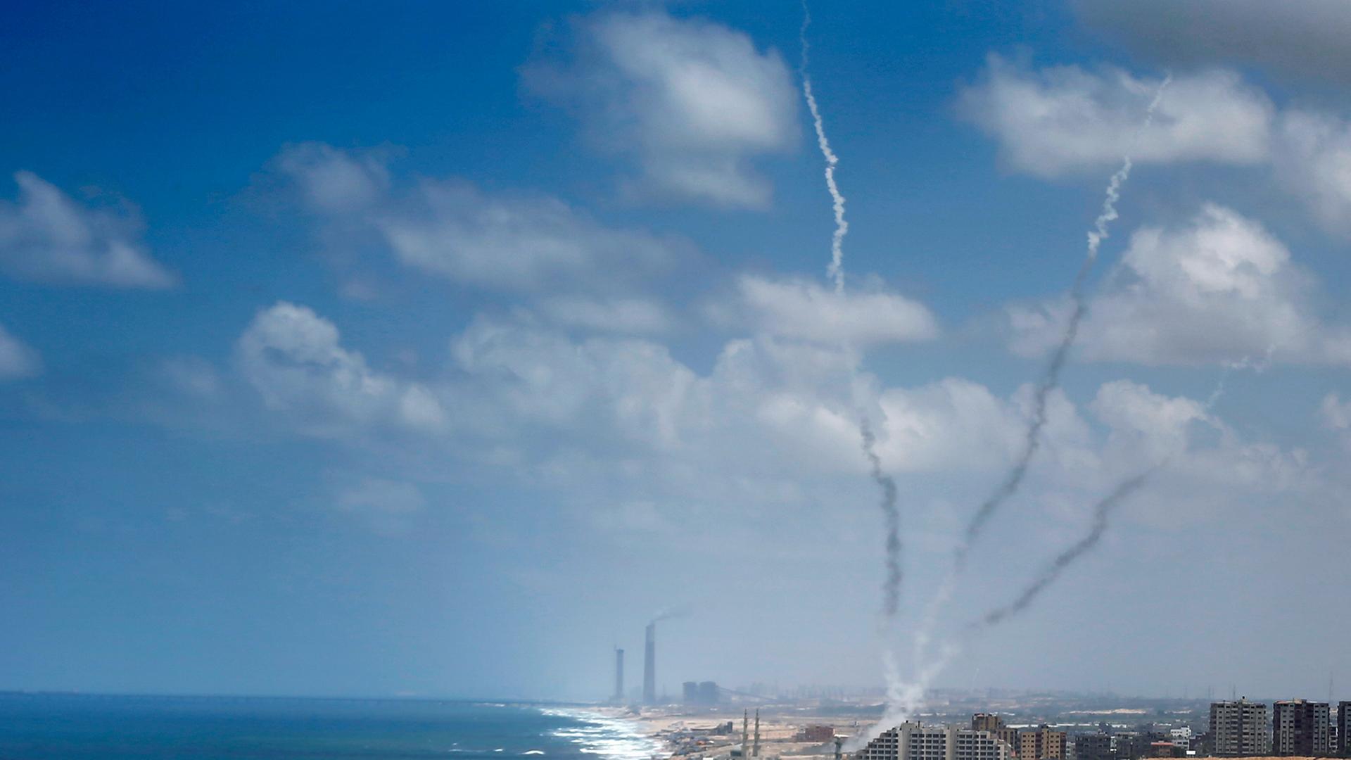 Raketen aus Gaza-Stadt - hier am 15. Juli 2014 Raketen aus Gaza-Stadt - hier am 15. Juli 2014