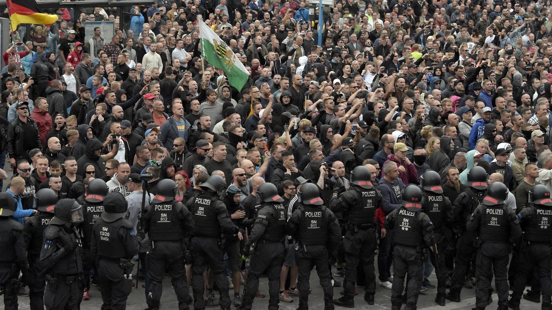 Ausschreitungen in Chemnitz am 27.8. 2018. Ausschreitungen in Chemnitz am 27.8. 2018.