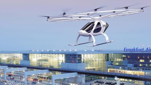 Volocopter fliegt über den Flughafen
