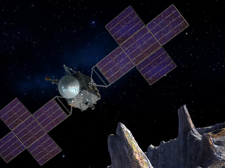 Die NASA-Sonde am Asteroiden Psyche.