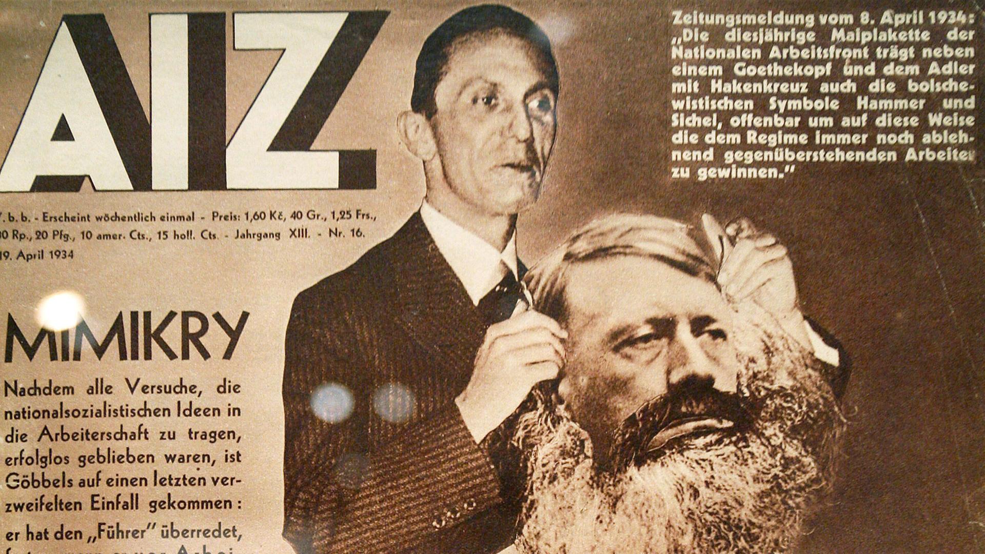 Eine Titelseite der Arbeiter Illustrierten Zeitung (AIZ) aus dem Jahr 1934. Eine Titelseite der Arbeiter Illustrierten Zeitung (AIZ) aus dem Jahr 1934.