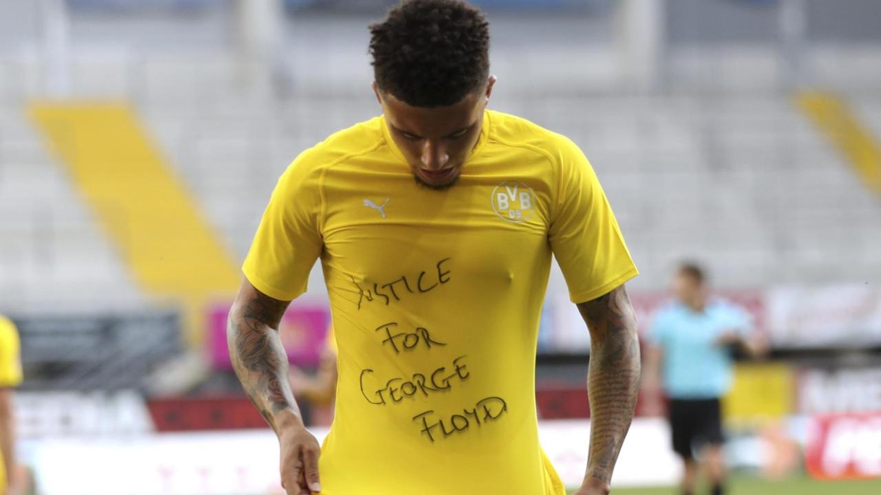 Jadon Sancho, Fußballspieler bei Borussia Dortmund. Jadon Sancho, Fußballspieler bei Borussia Dortmund.