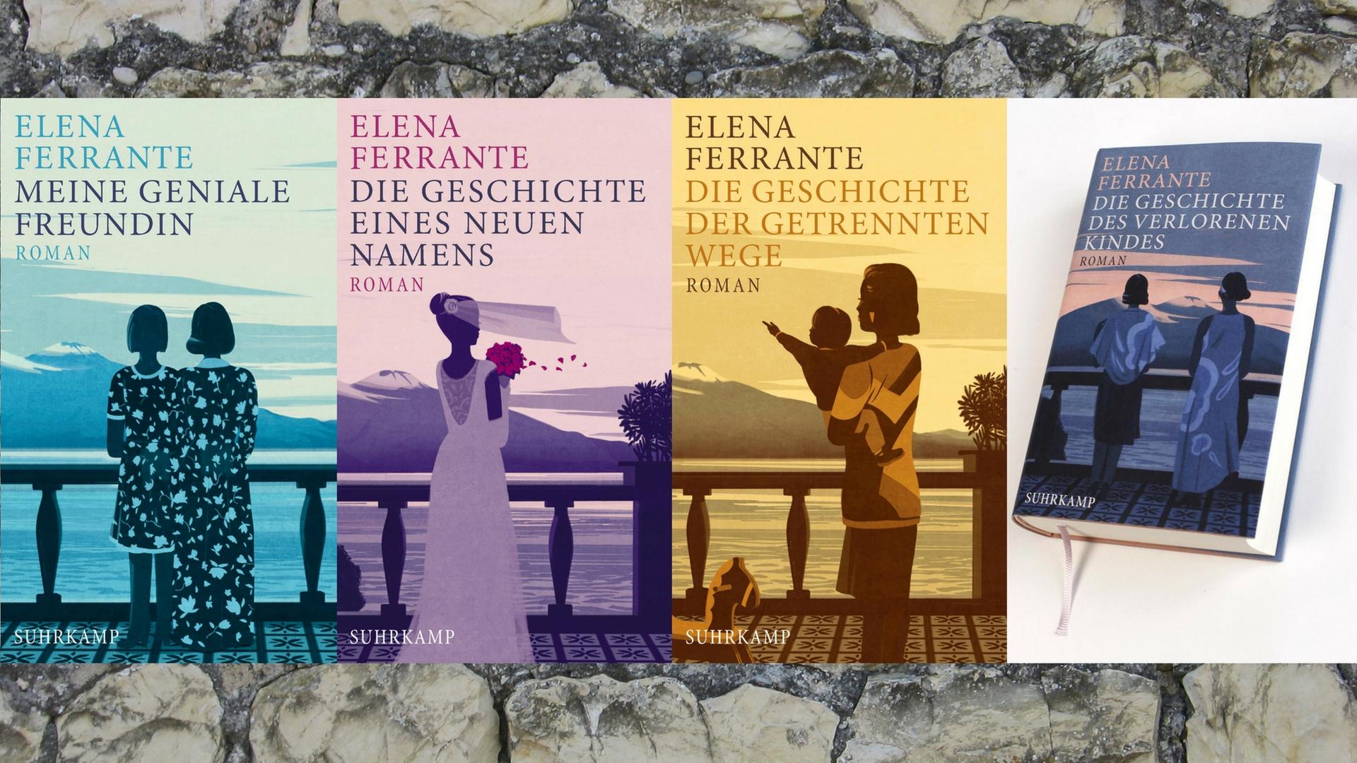 Buchcover: Elena Ferrante: Die vier Bände der Neapolitanischen Saga Buchcover: Elena Ferrante: Die vier Bände der Neapolitanischen Saga
