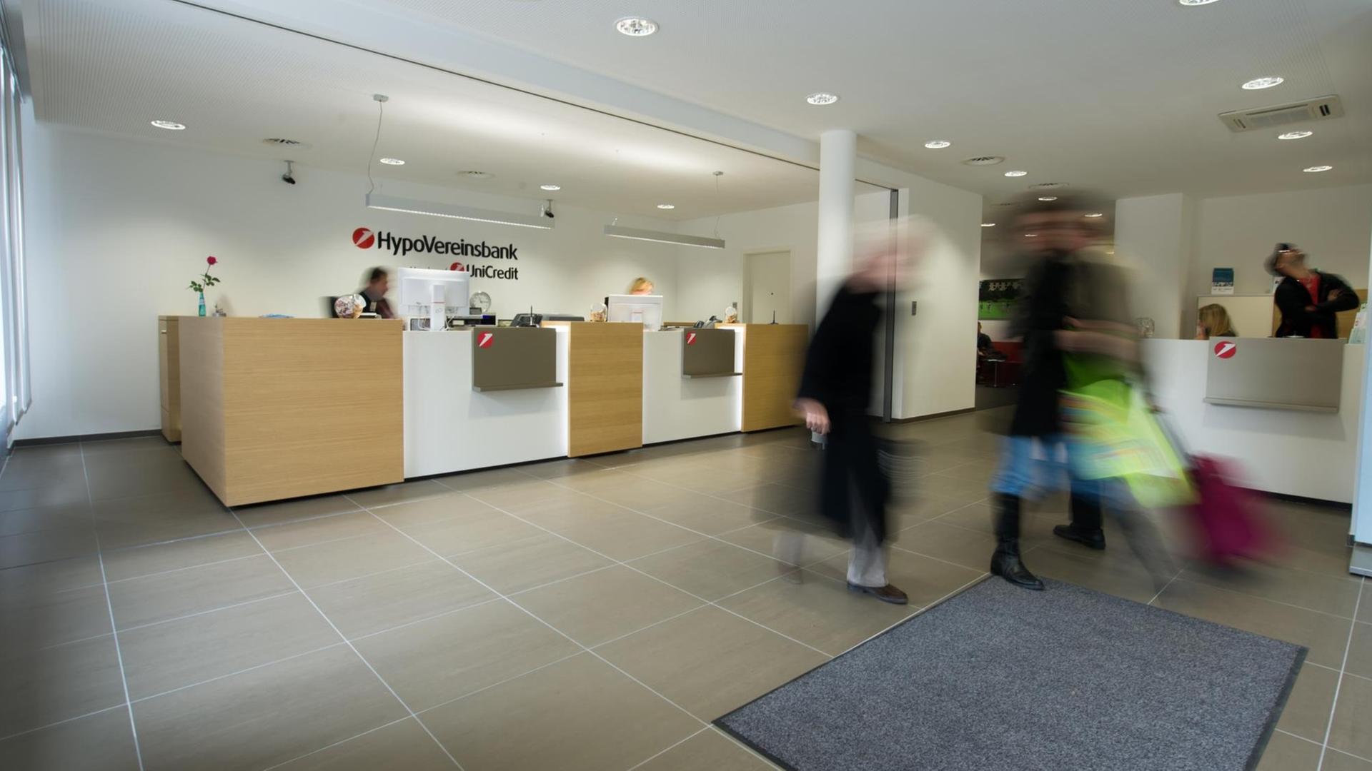 Ein neu gestalteter Raum in einer Filiale der Hypovereinsbank in München. Ein neu gestalteter Raum in einer Filiale der Hypovereinsbank in München.