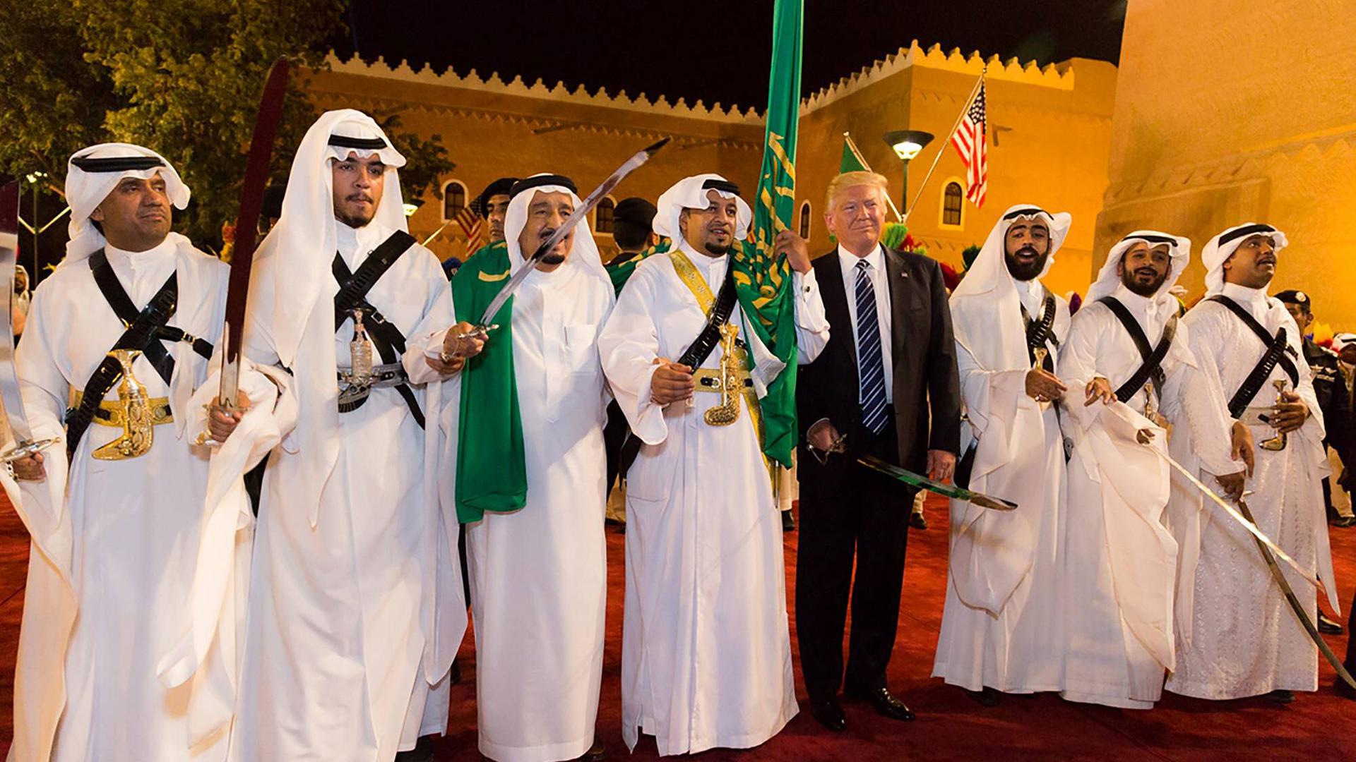 Donald Trump zu Gast im Murabba Palast bei König Salman bin Abdulaziz Al Saud von Saudi Arabien am 20. Mai 2017