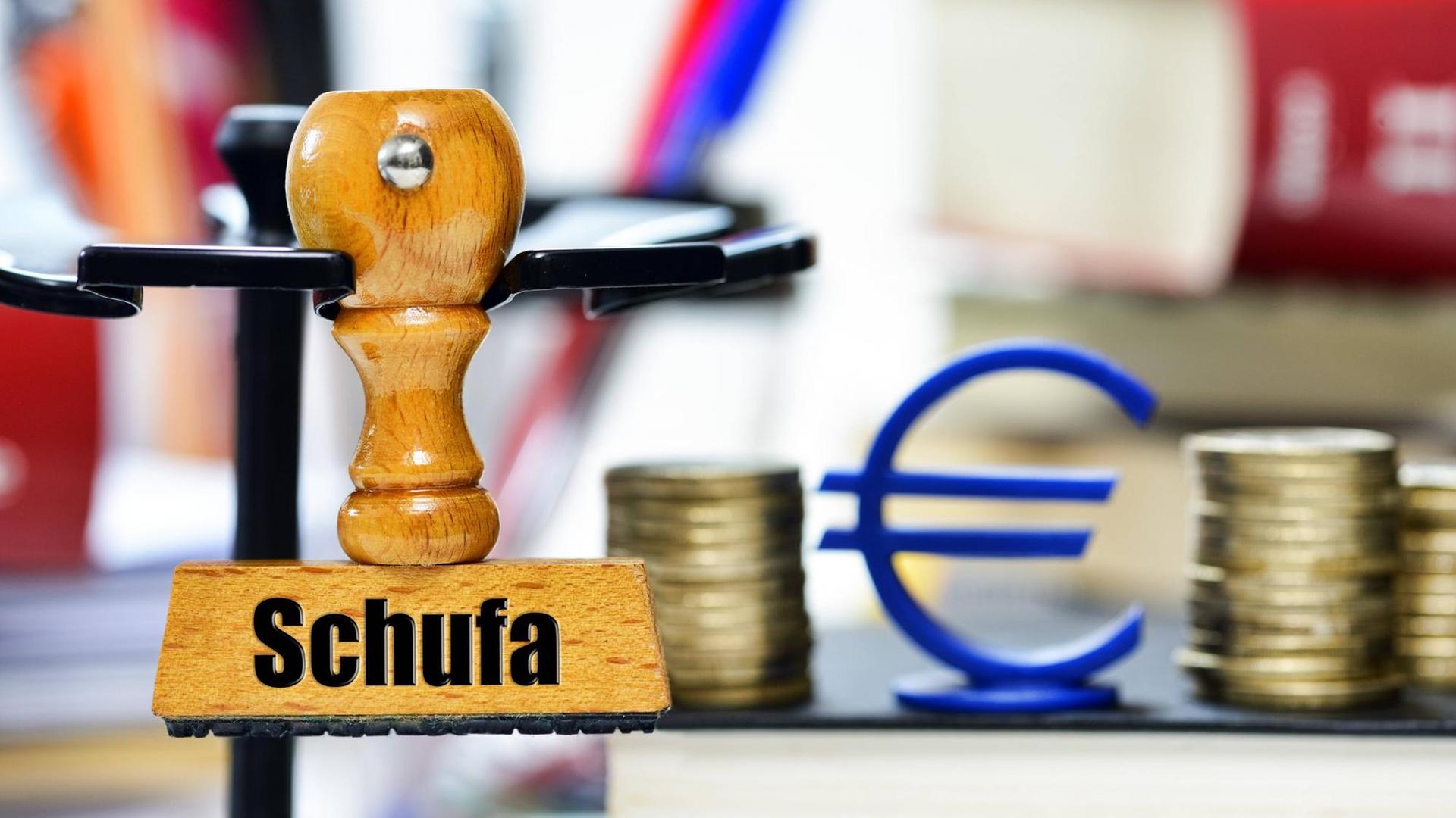 Stempel mit der Aufschrift Schufa Stempel mit der Aufschrift Schufa