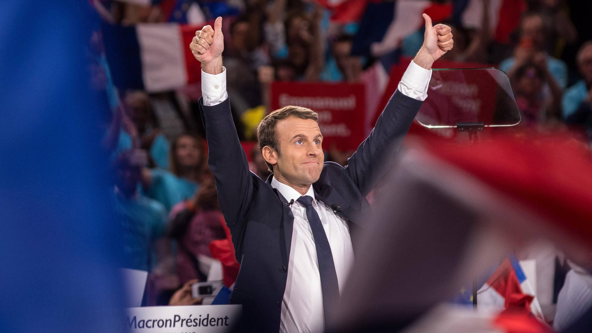 Der französische Präsidentschaftskandidat Emmanuel Macron Der französische Präsidentschaftskandidat Emmanuel Macron