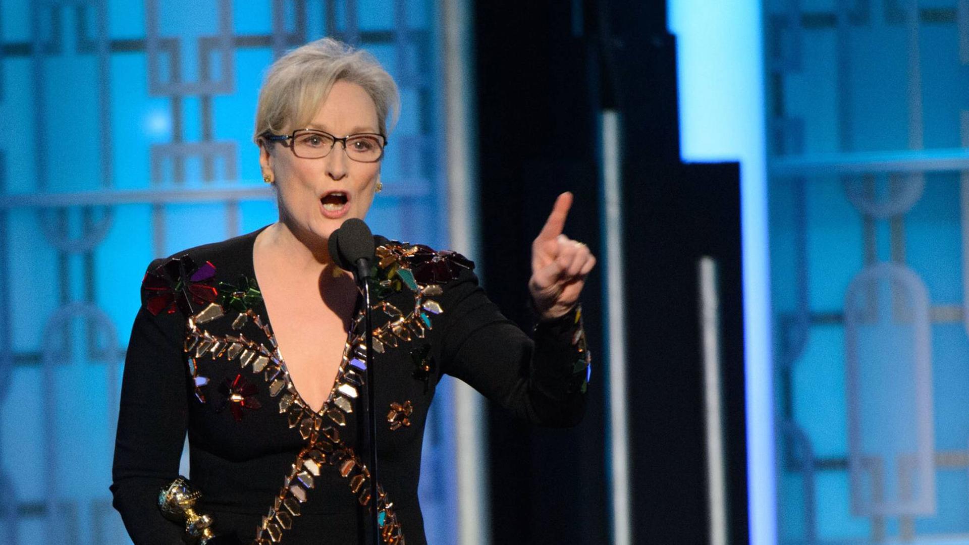 Streep bei ihrer Golden-Globe-Rede Streep bei ihrer Golden-Globe-Rede
