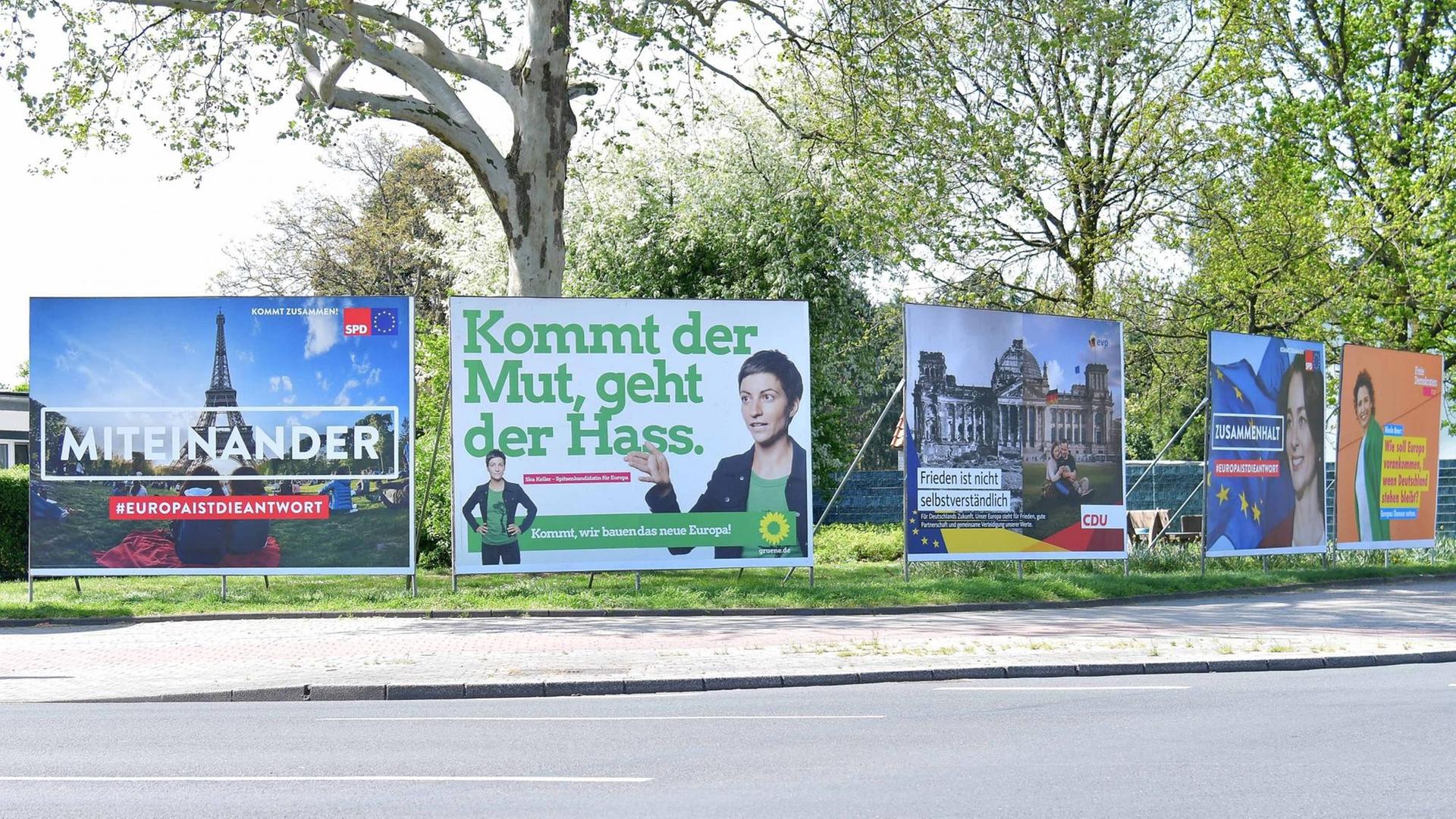 Wahlplakate zur Europawahl 2019 in Oberhausen