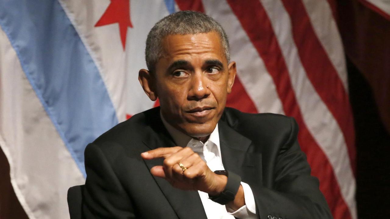 Das Bild zeigt den früheren US-Präsidenten Obama, hier eine Aufnahme aus Chicago von April 2017.
