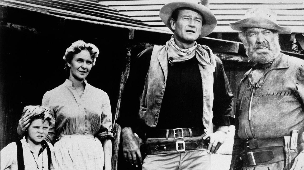 Geraldine Page, John Wayne and Ward Bond in dem Film/Western "Hondo" von 1953. Geraldine Page, John Wayne and Ward Bond in dem Film/Western "Hondo" von 1953.