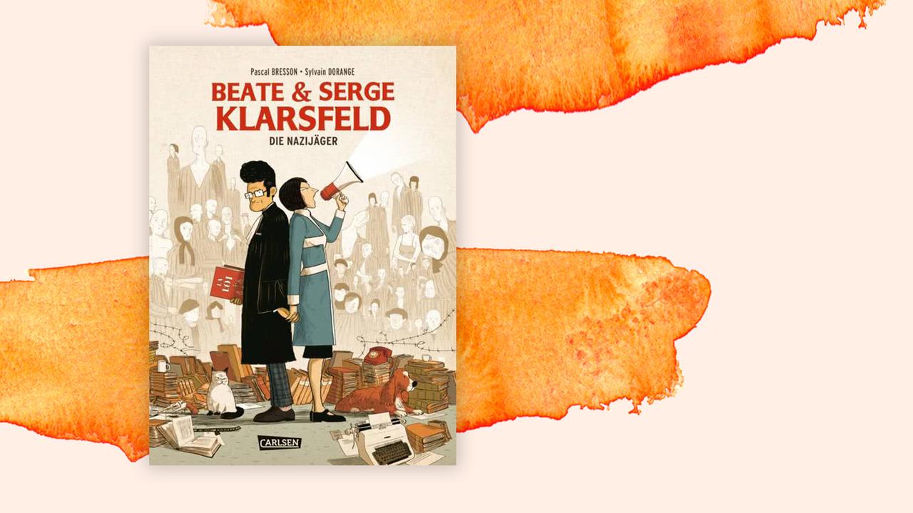Das Buchcover "Beate und Serge Klarsfeld: Die Nazijäger" von Pascal Bresson und Sylvain Dorange, Carlsen Verlag 2021. Das Buchcover "Beate und Serge Klarsfeld: Die Nazijäger" von Pascal Bresson und Sylvain Dorange, Carlsen Verlag 2021.
