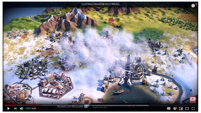 Blizzard: Szene aus dem Strategiespiel "Civilization VI: Gathering Storm" Blizzard: Szene aus dem Strategiespiel "Civilization VI: Gathering Storm"
