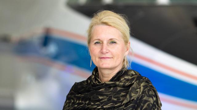 Pascale Ehrenfreund, Vorstandsvorsitzende des Deutschen Zentrums für Luft-und Raumfahrt (DLR) im März 2017 in Oberpfaffenhofen.