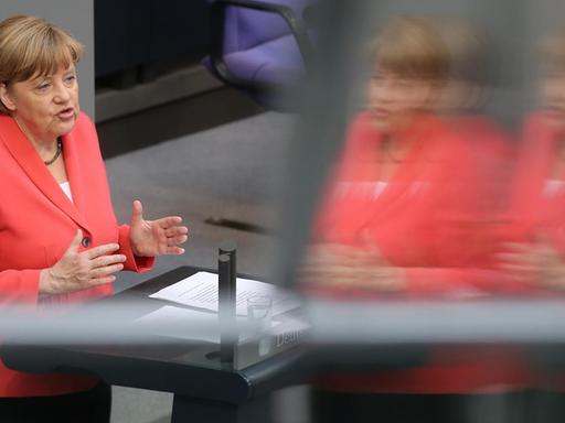 Angela Merkel während ihrer Regierungserklärung