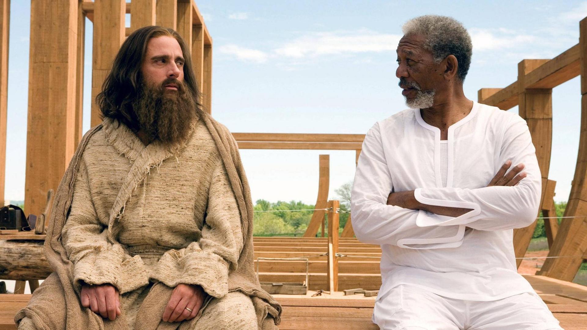 Eine Szene aus dem Film "Evan Allmächtig", die Morgan Freeman und Steve Carell zeigt Eine Szene aus dem Film "Evan Allmächtig", die Morgan Freeman und Steve Carell zeigt