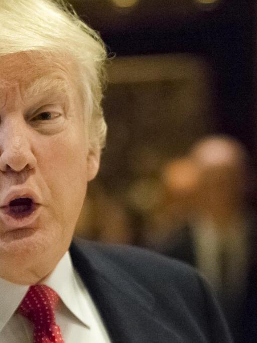 Donald Trump spricht am 6. Dezember 2016 im Trump Tower mit Medienvertretern.