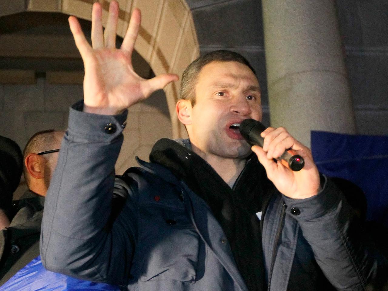 Witali Klitschko auf einer Kundgebung