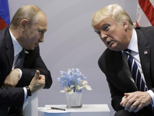 Das Bild zeigt US-Präsident Donald Trump und den russischen Präsidenten Wladimir Putin.