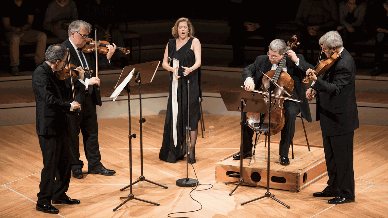 Die Sängerin Barbara Hannigan und das Emerson String Quartet Die Sängerin Barbara Hannigan und das Emerson String Quartet