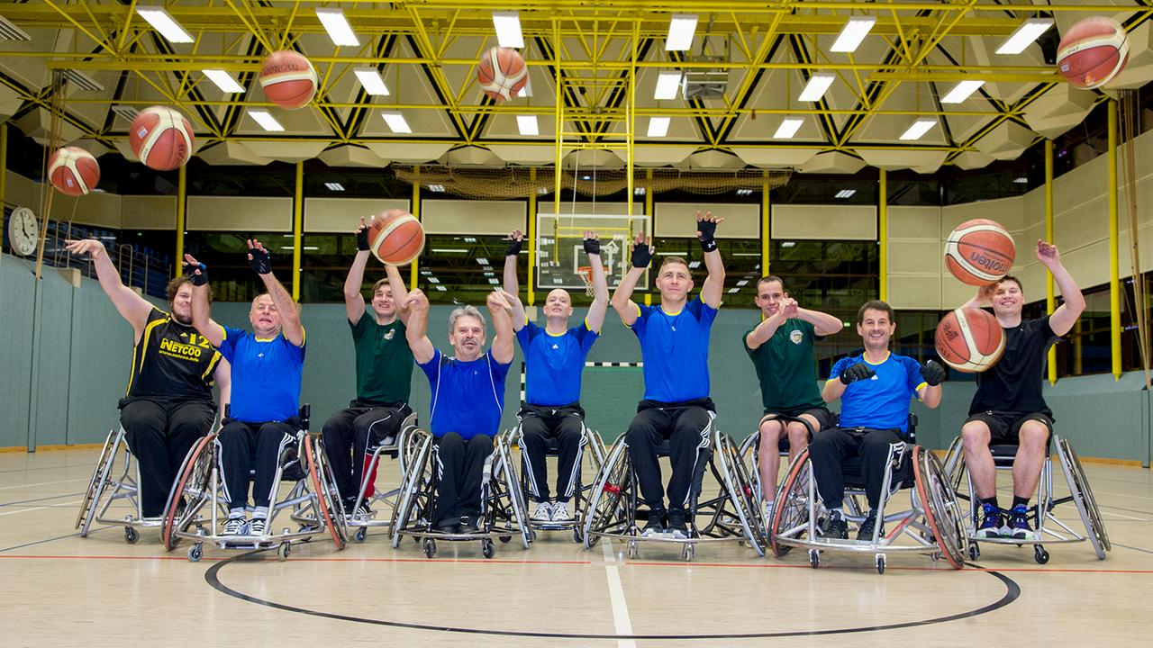 Das Rollstuhlbasketball-Team.