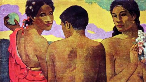 Drei Tahitaner (Ausschnitt) Gemälde von Paul Gauguin (1843-1903)