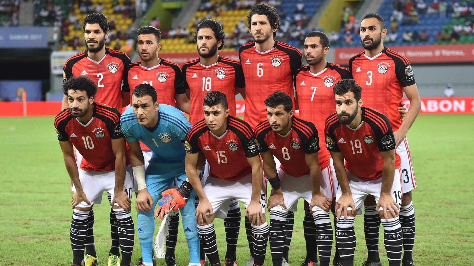 Die ägyptische Nationalmannschaft beim Afrika-Cup in Gabun.