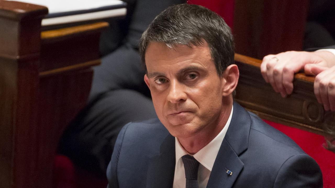 Manuel Valls in der französischen Nationalversammlung Manuel Valls in der französischen Nationalversammlung