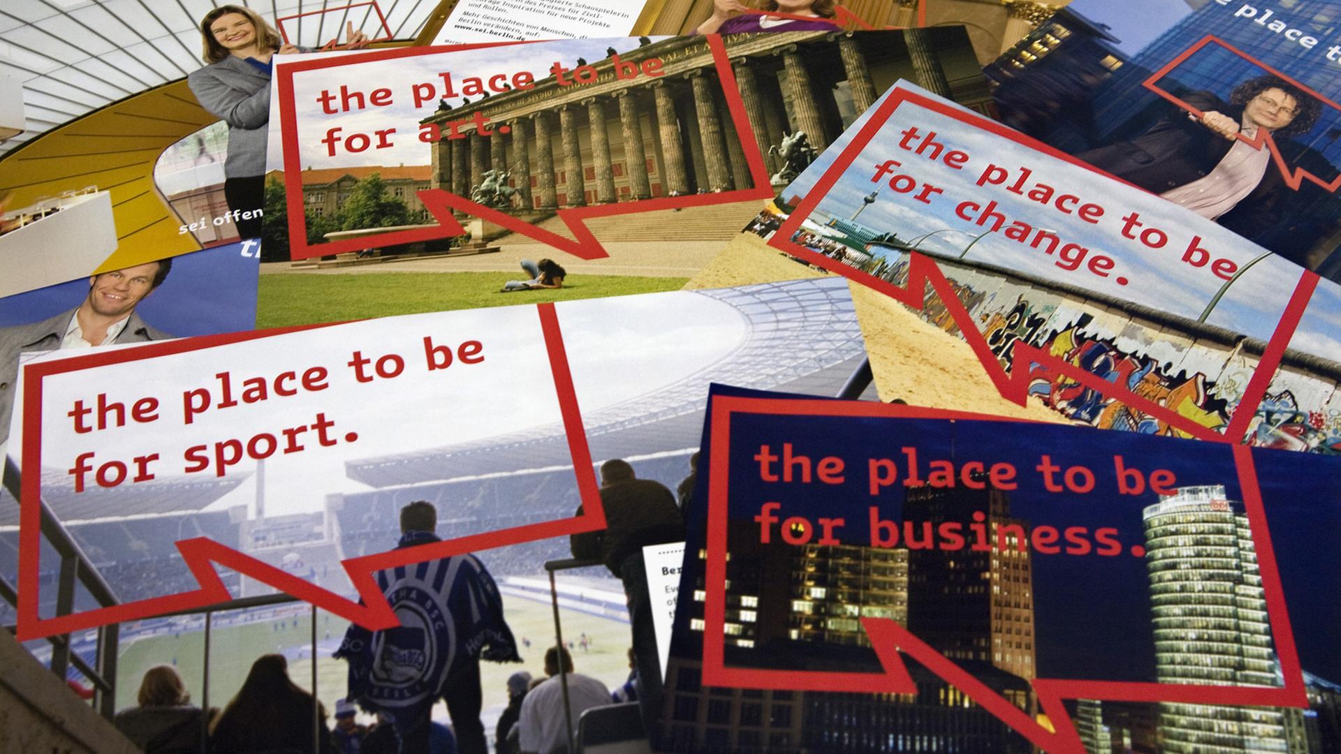 Mehrere Flyer der Berlin-Kampagne "be Berlin" Mehrere Flyer der Berlin-Kampagne "be Berlin"