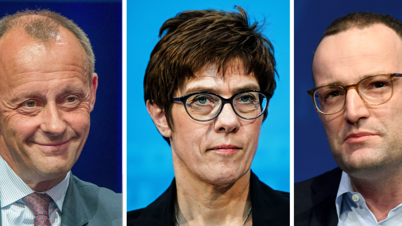 Friedrich Merz, Annegret Kramp-Karrenbauer, Jens Spahn Friedrich Merz, Annegret Kramp-Karrenbauer, Jens Spahn