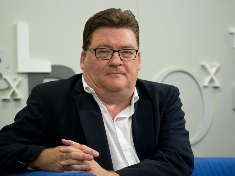 John Burnside , aufgenommen am 08.10.2014 auf der 66. Frankfurter Buchmesse in Frankfurt am Main (Hessen).