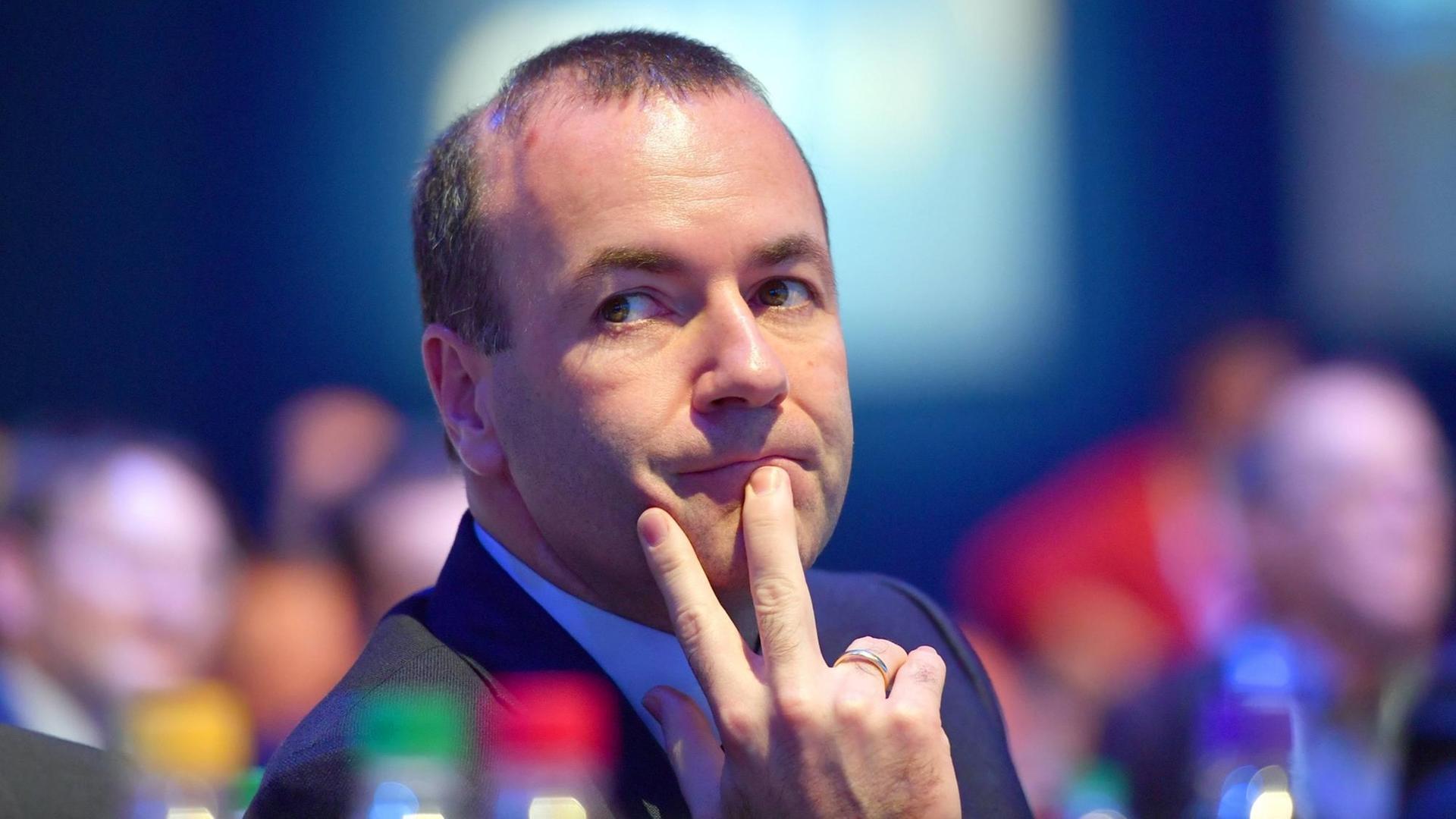 Manfred Weber (CSU), Vorsitzender der EVP-Fraktion im Europaparlament, während des CSU-Parteitages in München Manfred Weber (CSU), Vorsitzender der EVP-Fraktion im Europaparlament, während des CSU-Parteitages in München