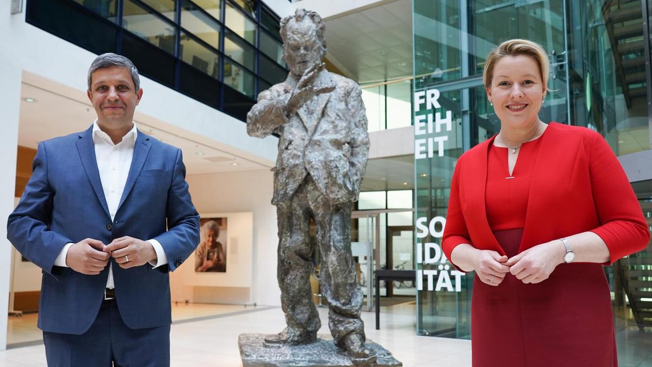 Franziska Giffey und Raed Saleh, Landesvorsitzende der Berliner SPD Franziska Giffey und Raed Saleh, Landesvorsitzende der Berliner SPD