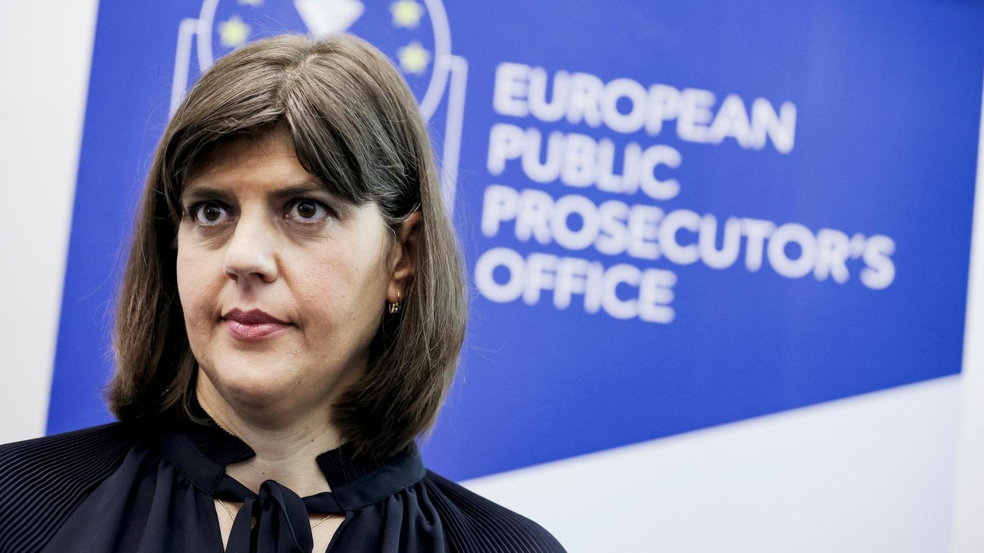 Die neue Europäische Staatsanwaltschaft wird von der früheren rumänischen Korruptionsbekämpferin Laura Codruța Kövesi geleitet. Hier bei der Pressekonferenz im neuen EPPO-Sitz in Luxemburg.