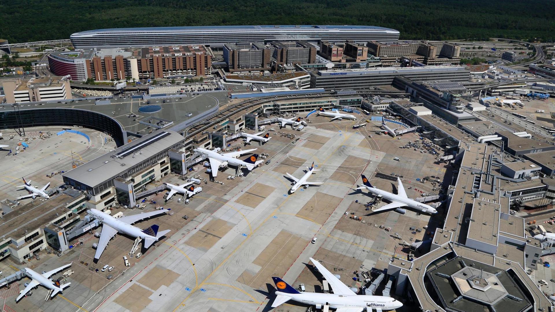 Der Frankfurter Flughafen von oben Der Frankfurter Flughafen von oben