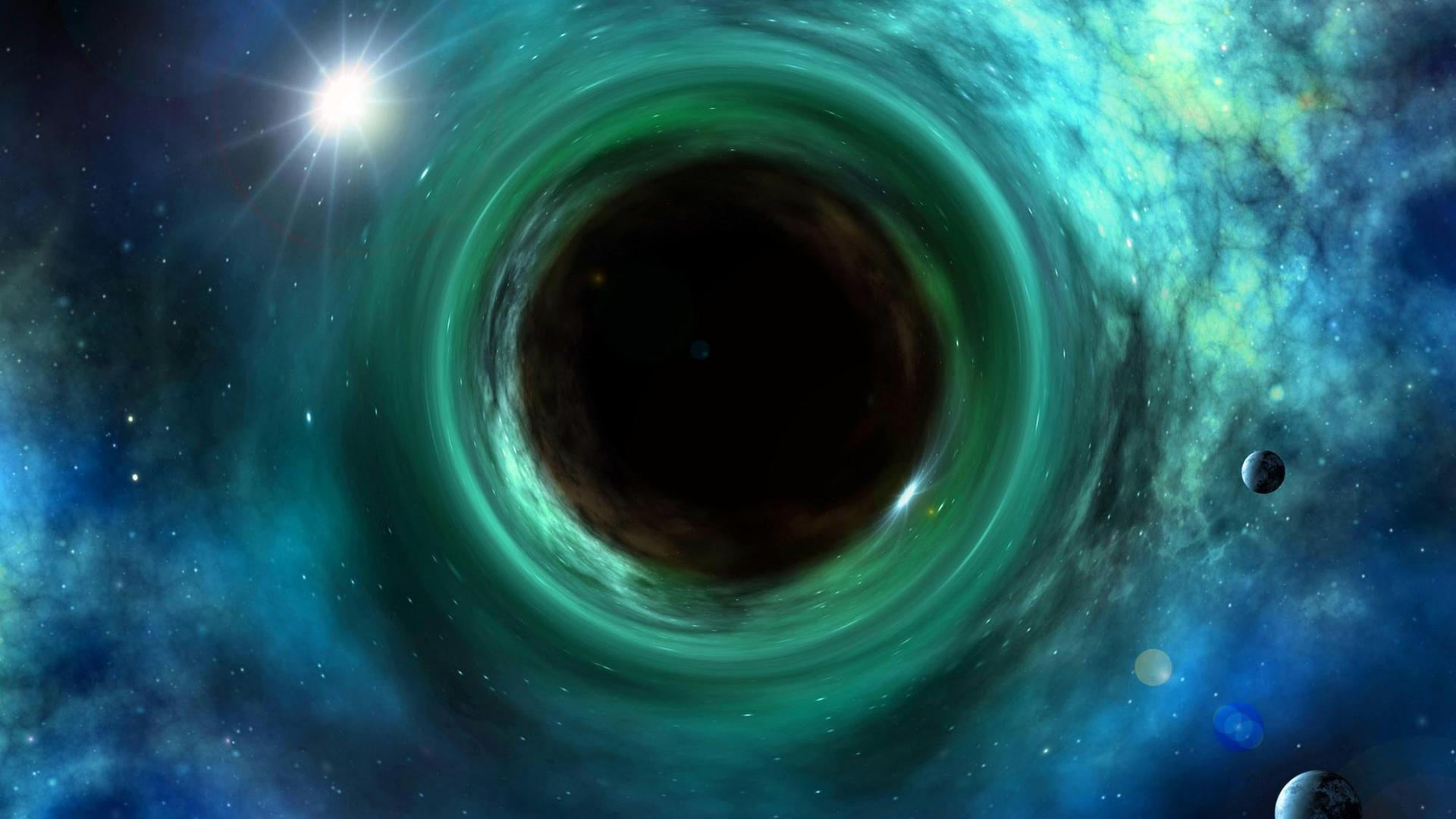 Computergrafik eines schwarzen Lochs im Weltall. Computergrafik eines schwarzen Lochs im Weltall.