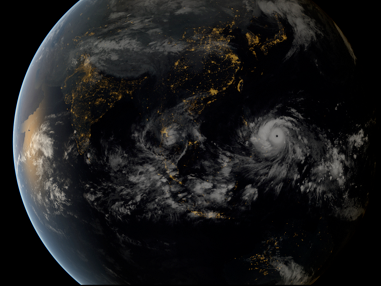 Der Taifun Haiyan auf den Philippinen aus der Sicht des Wettersatelliten Eumetsat.