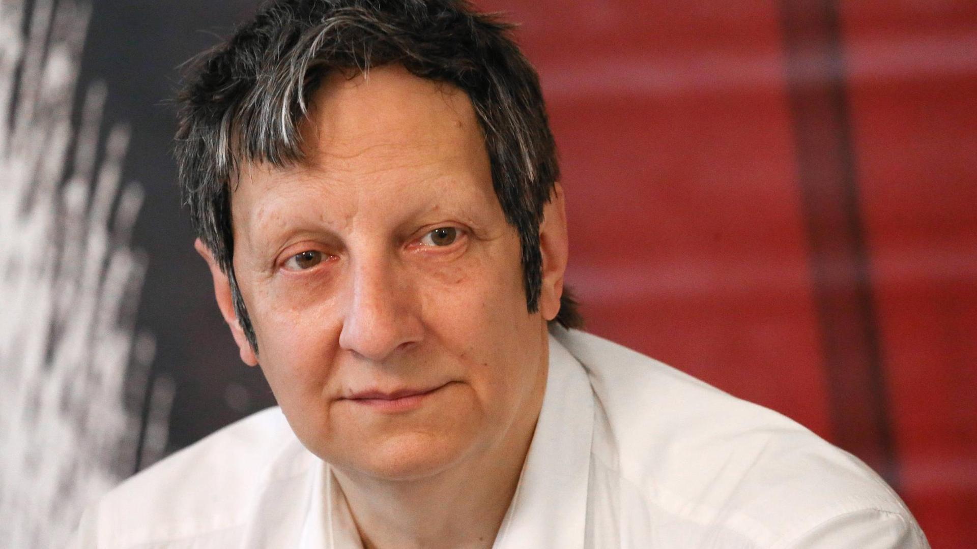 MOSCOW, RUSSIA JULY 3, 2017: Canadian playwright, actor and director Robert Lepage looks on at a news conference at the Theatre of Nations. MOSCOW, RUSSIA JULY 3, 2017: Canadian playwright, actor and director Robert Lepage looks on at a news conference at the Theatre of Nations.