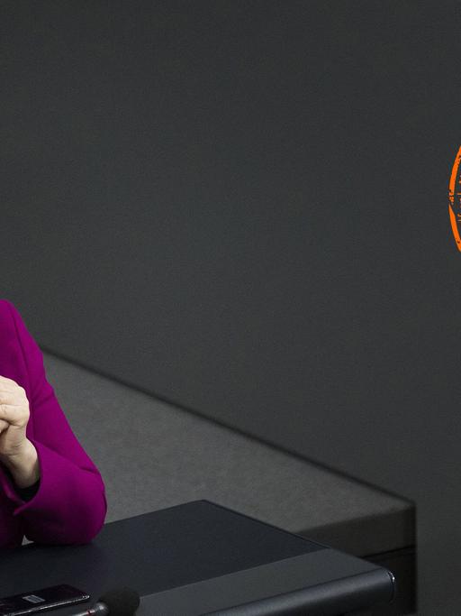 Bundeskanzlerin Angela Merkel, CDU, aufgenommen im Rahmen der Debatte anlässlich von 70 Jahre Grundgesetz