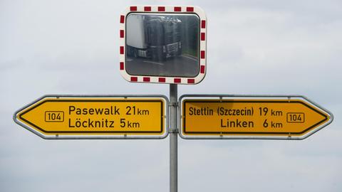 Ein Blick auf die B104 - die Bundesstraße im Grenzgebiet zu Polen.